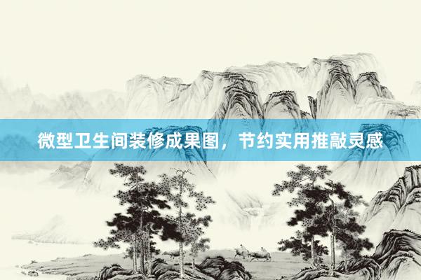 微型卫生间装修成果图，节约实用推敲灵感