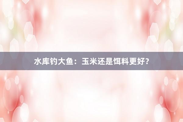 水库钓大鱼：玉米还是饵料更好？